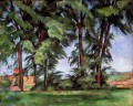 Árboles altos en el paisaje de Jas de Bouffan Paul Cezanne